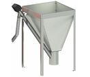 Silo granulés FH 300 litres (environ 210 Kg) acier galvanisé sur pieds avec crochet de vis et pot de raccordement orientable - HxLxP = 1296x818x821mm