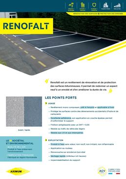 Revêtement de rénovation et de protection des surfaces bitumineuses | RENOFALT