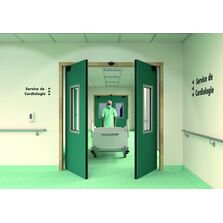 Bloc-porte à pivot linteau motorisé pour circulation en milieu hospitalier | D.A.S. Pivot Linteau Motorisé