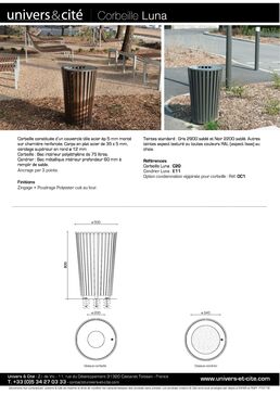 Corbeilles et cendriers en acier thermolaqué | Luna