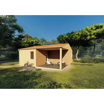 Maison modulaire plain-pied en kit prêt à monter avec espace vert - Spéciale Export 
