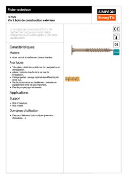 Vis à bois de construction extérieur | SDWS