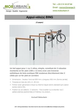 Appui-vélo(s) acier-bois | BING 