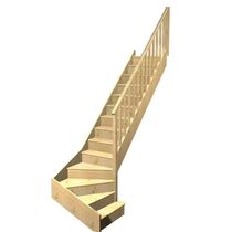 Escalier Faubourg quart tournant bas marche débordante rampe Idéal | LAPEYRE SERVICES