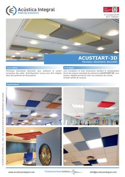 Pavés absorbants décoratifs pour faux plafonds standards | ACUSTIART-3D