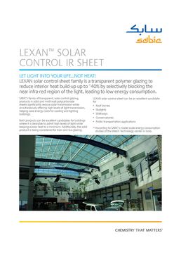 Plaques alvéolaires transparentes pour le contrôle solaire | LEXAN™ Solar Control IR Sheet