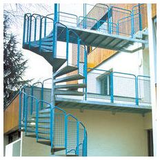 Escalier hélicoïdal en acier adapté aux issues de secours | Escalier hélicoïdal secours