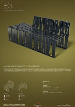 Banc modulaire pour aménagement urbain | EOL