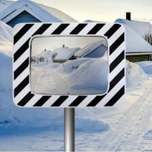 Miroir routier réglementaire d’agglomération inox antigivre / antibuée | 1-03-1-012