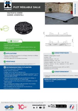 Plots standards ESSENTIEL pour dalles