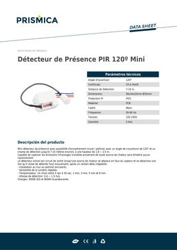 Détecteur de Présence | PIR 120º Mini