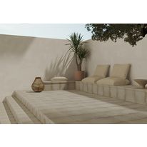 Sol en grès cérame aux tons couleur terre pour revêtement extérieur| Série Terra
