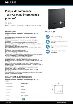 Plaque de commande pour WC | TEMPOMATIC