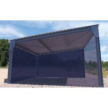 Abri de voiture monopente en kit 5,4x5x3m - bardage 2 pignons + 1 long pan bas