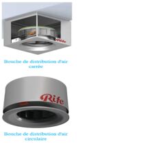 Bouche de diffusion d’air circulaire | D-S-390/500/630 en acier aluminium-zinc