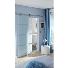 Porte coulissante verre | Horizon Blanc/Taupe