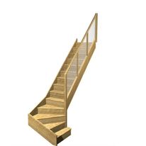 Escalier Faubourg quart tournant bas marche débordante rampe | Emerence
