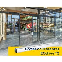 Porte automatique coulissante pour des entrées à rupture de pont thermique | ECDRIVE T2 
