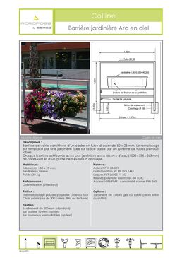 Barrière jardinière | Barrière de voirie Arc en ciel avec jardinière intégrée
