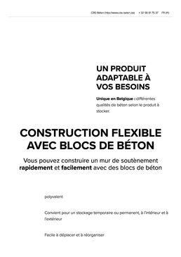 Blocs en béton pour des constructions flexibles | Modulobloc