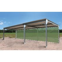 Abri monopente en kit - 4x10x3,40m - bardé 1 long pan bas