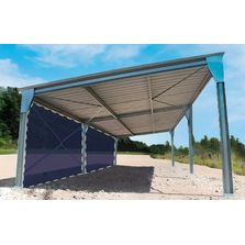 Abri de voiture monopente en kit 5,4x10x3m + bardage 1 long pan bas