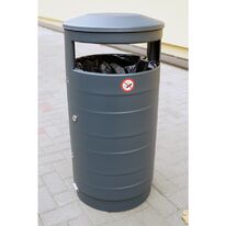 Corbeille urbaine cylindrique en acier galvanisé | AUSTRALIA RELIEF 