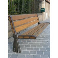 Banc public Arc en ciel | Banc urbain en fonte GS et bois