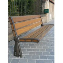 Banc public Arc en ciel | Banc urbain en fonte GS et bois