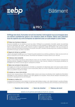 Logiciel de gestion spécialisé pour les professionnels du bâtiment | EBP Bâtiment PRO