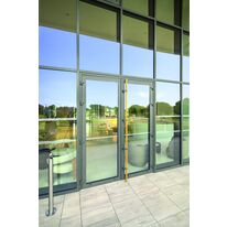 Porte d'entrée grand trafic en aluminium un ou deux vantaux à rupture thermique | Cuzco 716 PL