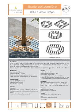 Grille d’arbre | Grille d’arbre Graph en acier avec décor personnalisable