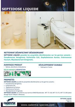 Nettoyant désinfectant désodorisant | CADENTIA SEPTIDOSE LIQUIDE