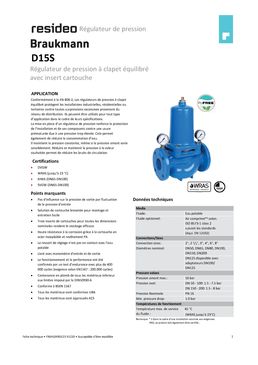 Régulateur de pression à brides à clapet équilibré PN 16 | D15S