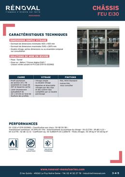 Châssis aluminium coupe-feu 1/2h | Feu EI30 - EW30
