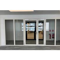 Porte battante 1 vantail / 2 vantaux en aluminium à rupture de ponts thermiques pare-flamme - EI60 | Gamme AluTeq