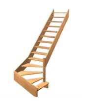 Escalier Aria quart tournant bas marche débordante sans rampe | LAPEYRE SERVICES