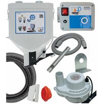 Fire POD - Kit Universel transfert pneumatique par aspiration 230V (granulé / pellet) aspirateur, doseur, prise de raccordement, tube suceur, boitier de contrôle et canalisation 6 mètres - remplissage insert, poêle, cheminée | ADV34000020