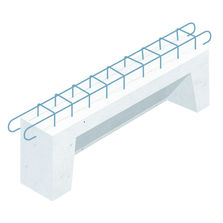 Linteau en béton armé avec coffre intégré | Coffre linteau béton