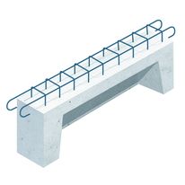 Linteau en béton armé avec coffre intégré | Coffre linteau béton