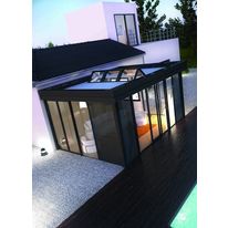 Véranda à ossature bois et menuiserie aluminium | Icone