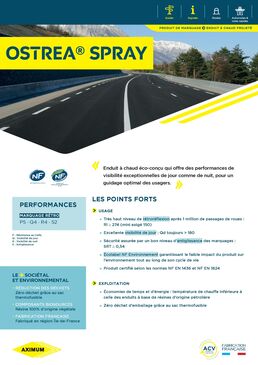 Enduit à chaud pour marquage routier | OSTREA SPRAY 