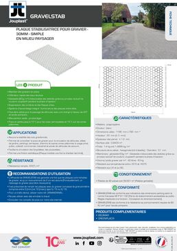 Plaque stabilisatrice pour graviers avec géotextile GRAVELSTAB®