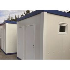 Module sanitaire Hommes/Femmes, 2xWC, 2xDouches, 2x rampes lavabos | EUROPBOX 