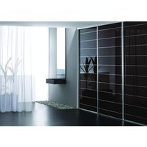 Portes vitrées laquées à rainures horizontales | Vitre laquée incisée