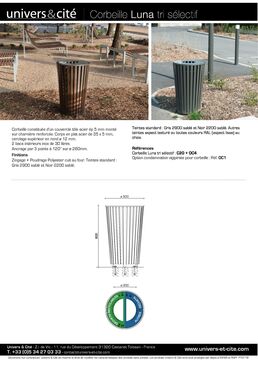 Corbeilles et cendriers en acier thermolaqué | Luna