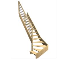Escalier Aria quart tournant bas marche débordante rampe Régate tubes acier | LAPEYRE SERVICES