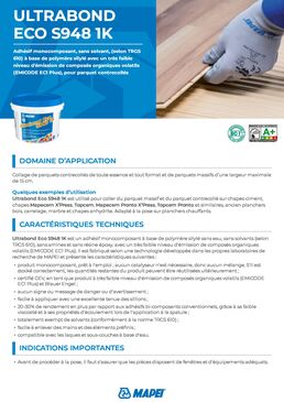 Colle polymère hybride pour parquet contrecollé | ULTRABOND ECO S948 1K sans solvant