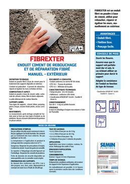 Enduit ciment fibré polyvalent pour application extérieure | FIBREXTER