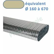 CSRO - Conduit de ventilation Spiralé Rigide galva Oblong - Longueur 3m | SITE002180